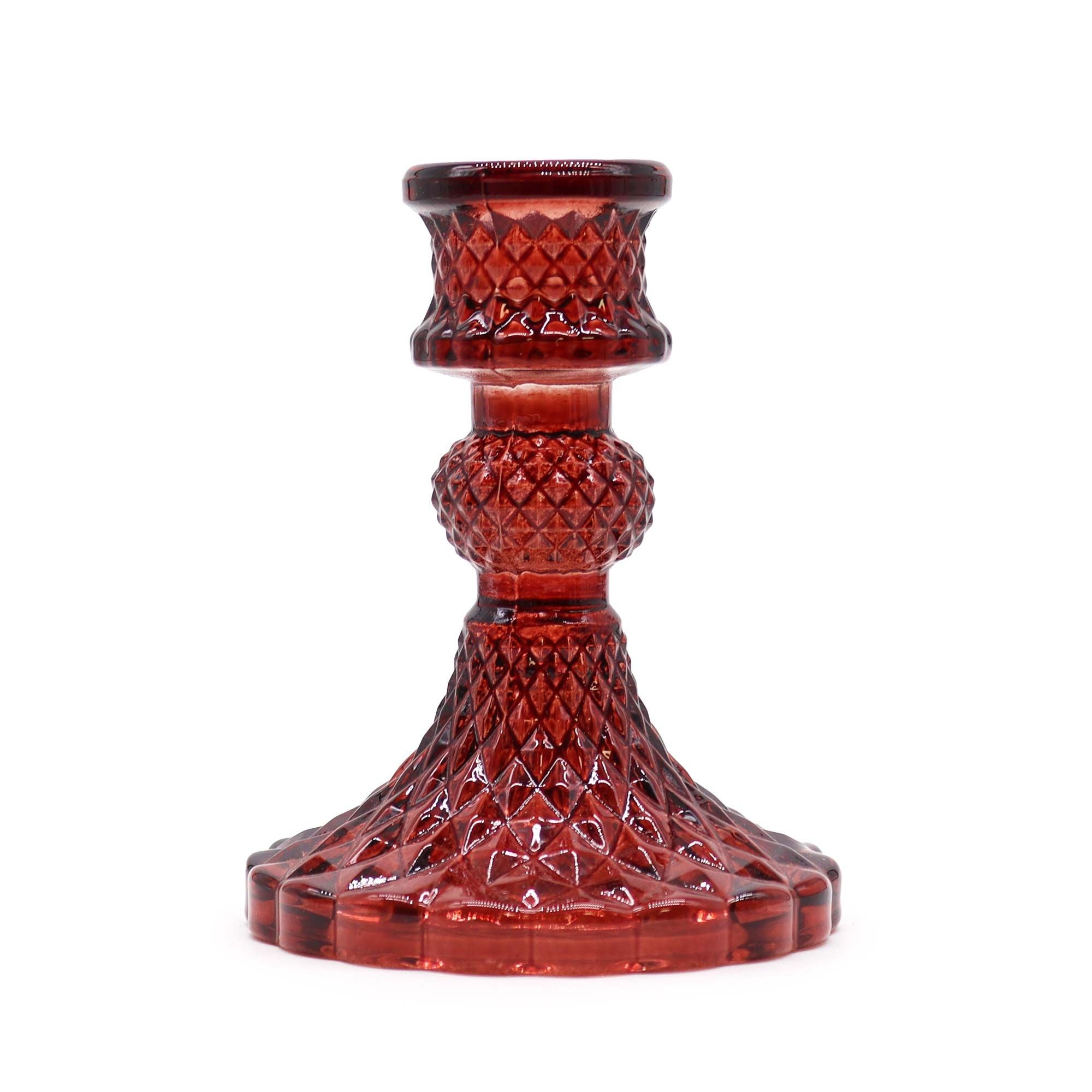 🔥 Lilith’s Flame – Coppia di Candelabri Vintage in Rosso Vampire